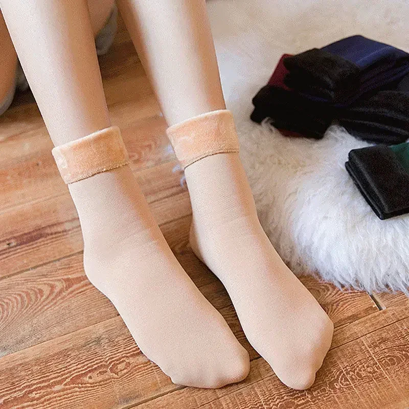 1/2/4/5Pair New Women Winter Thicken Warm Short Socks Thermal Cashmere Wool Socks Nylon Snow Velvet Boots Home Floor Calcetines - Image 4