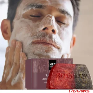 1/2/4/6pcs Handmade Whitening Sandalwood Men'S Soap, Deeply Cleanses The Body, Moisturizes The Face, And Is Gentle And Shiny