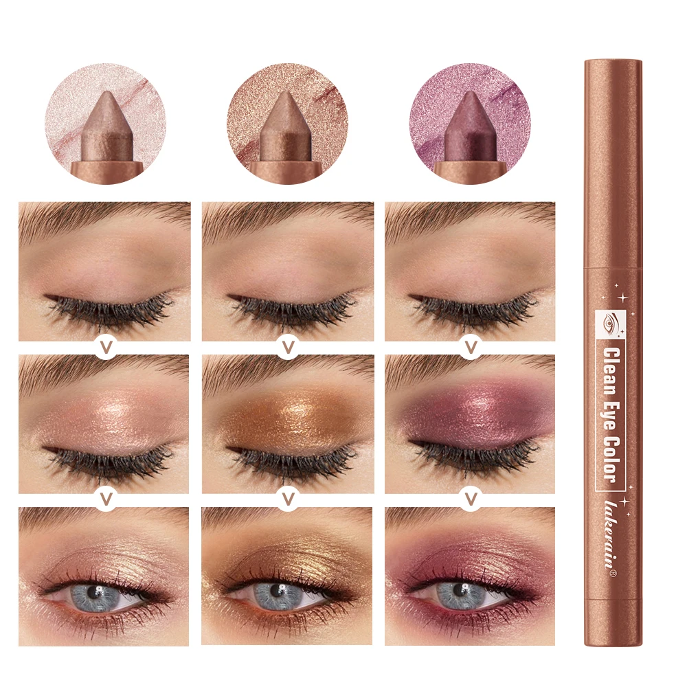 12Colors Metallic Eyeshadow Pencil Glitter Silkworm Liner Pen Highlighter Long Lasting Gold Blue Cream Eye Shadow Stick Makeup - Image 6