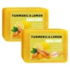 1/2PCs Lemon Turmeric Kojic Acid Soap Bar, Turmeric Soap Bar Brighten Even Skin Vitamin E, Gentle Lemon Soap For Face, Body Wash