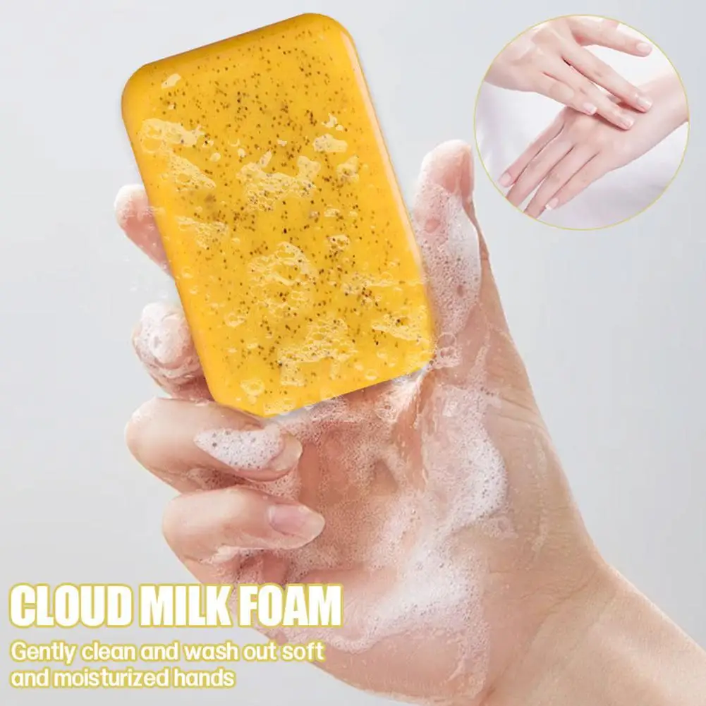 1/2PCs Lemon Turmeric Kojic Acid Soap Bar, Turmeric Soap Bar Brighten Even Skin Vitamin E, Gentle Lemon Soap For Face, Body Wash - Image 3
