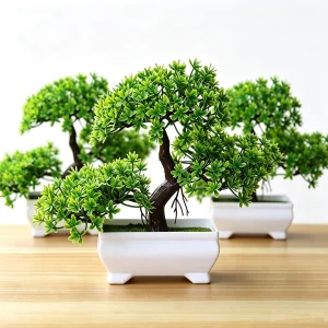 1/2Pcs Artificial Bonsai Tree Simulation Potted Plants Small Tree Fake Flower for Home Living Table Decoration Garden Ornaments