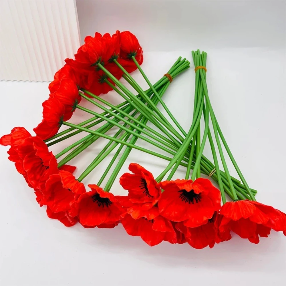 1/2Pcs Red Artificial Flowers Bouquet 29CM Fake Flower for Home Decor Party Supplies Wedding Decoration Vase Flower Arrangement - Image 2