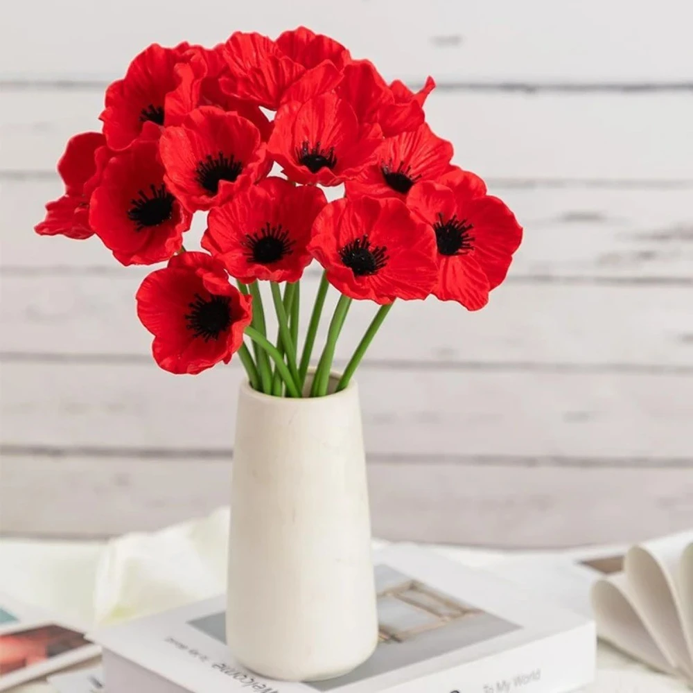 1/2Pcs Red Artificial Flowers Bouquet 29CM Fake Flower for Home Decor Party Supplies Wedding Decoration Vase Flower Arrangement - Image 5