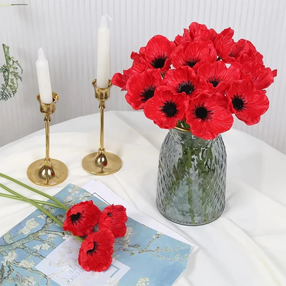 1/2Pcs Red Artificial Flowers Bouquet 29CM Fake Flower for Home Decor Party Supplies Wedding Decoration Vase Flower Arrangement - Image 4