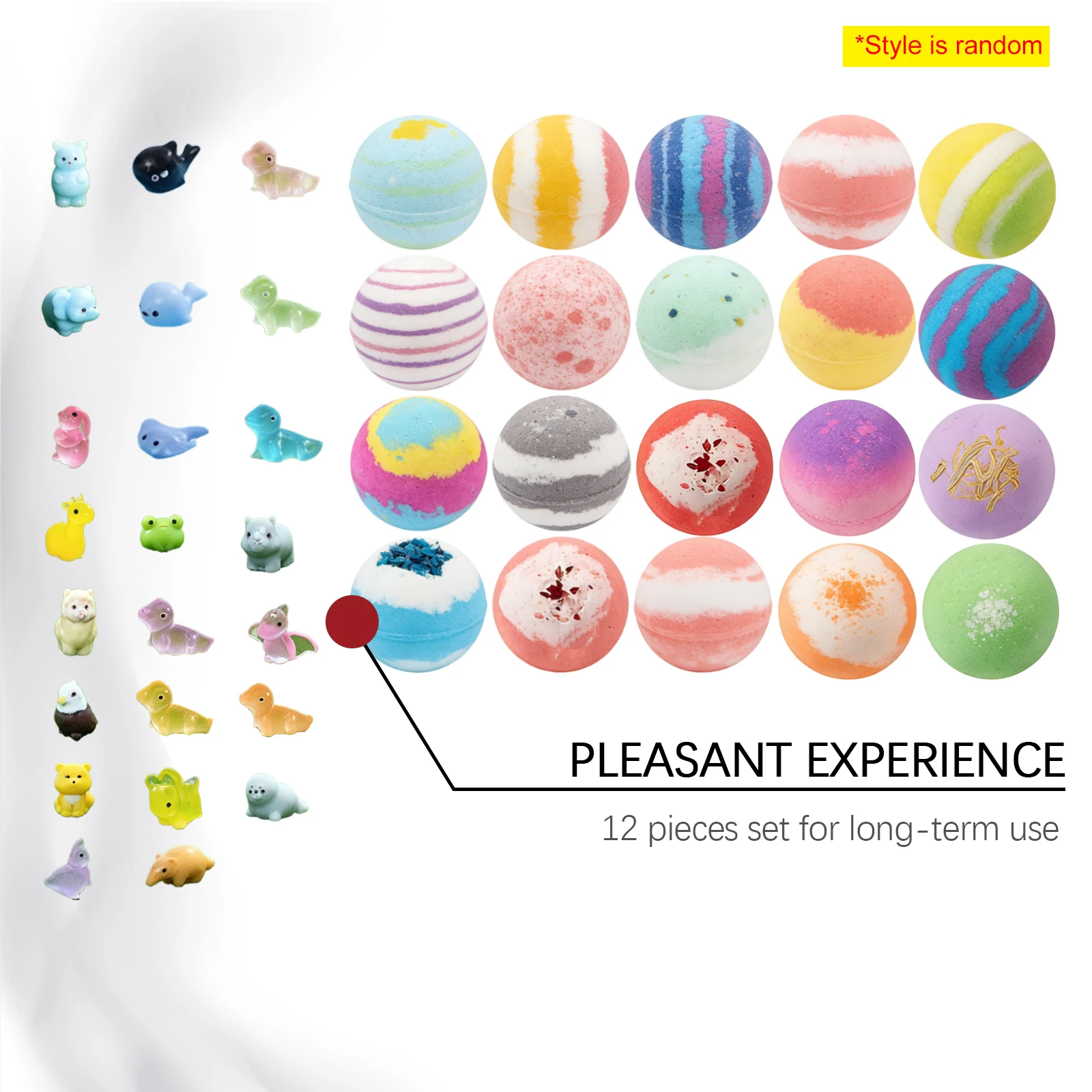 12pcs Bath Bombs Set with Surprise Toys Inside Essential Oil Moisturizing Skin Care Bathtime Sensory Play Gift for Boys & Girls - Image 6