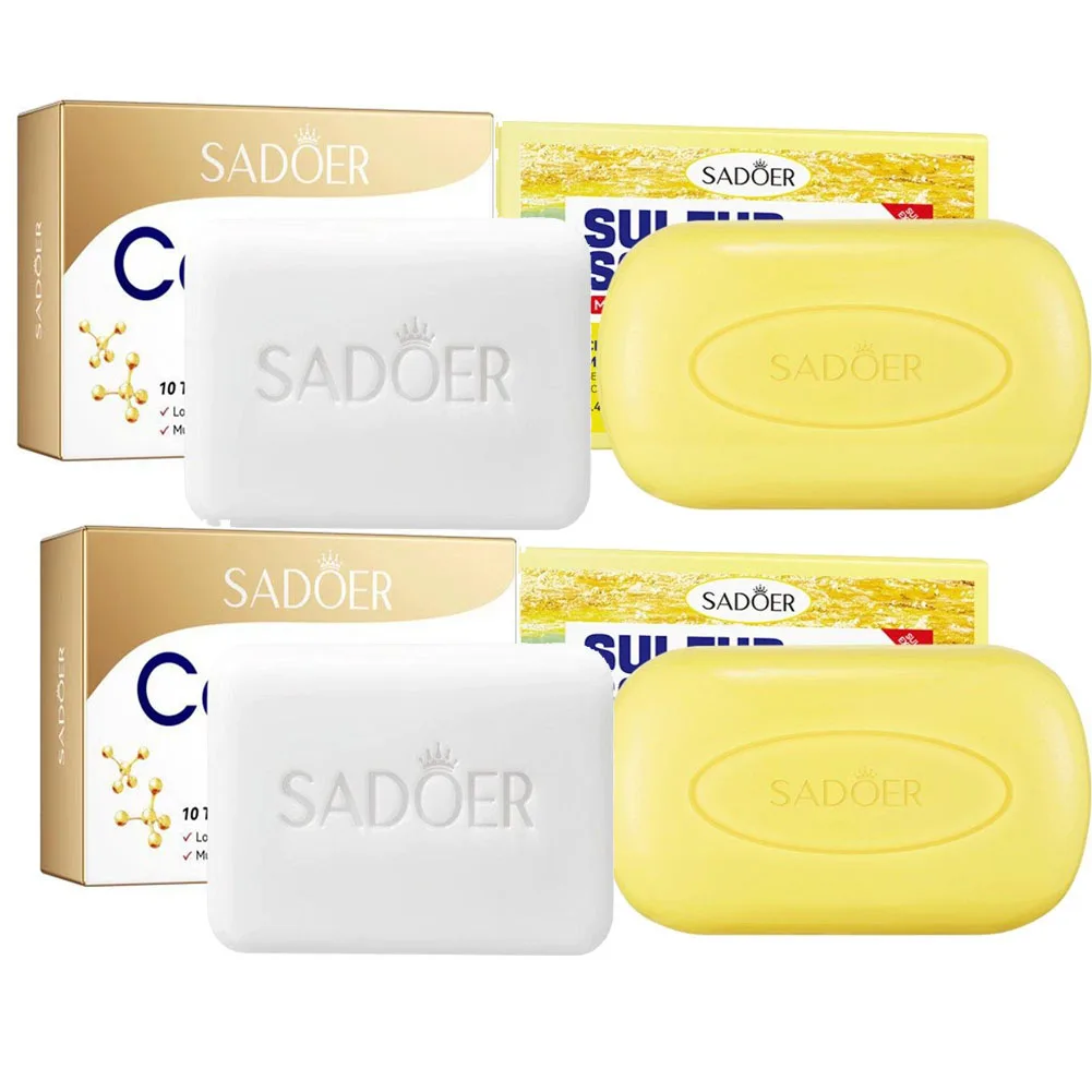 1/2pcs SADOER Sulfur Mite Removing Facial Soap Universal Handmade Soap for Body Face Wash Foam Moisturizing Facial Cleanser