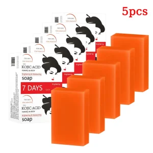 1/3/5Pcs Turmeric Soap Lemon Acids Handmade Soap Natural Skincare Bar Kojic Acid Soap For Moisturizing And Exfoliating Face Body