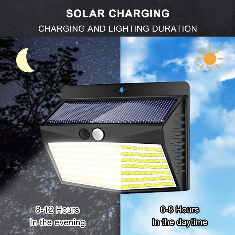 138 LED Solar Light Outdoor Solar Wall Lamp Human Body Sensor 3 Mode Waterproof Garden Decor Street Lights Sunlight Powered - Image 5