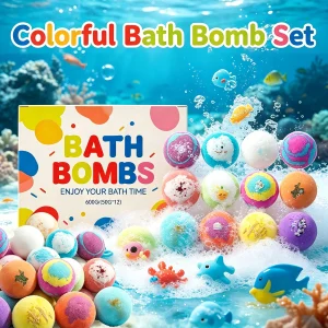 1/4/6/12pcs Bath Bombs Set with Surprise Toys Inside Natural Organic Bubble Bath Fizzies Balls Gift for Holiday Gift Set
