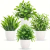 1/4/6pcs Mini Artificial Potted Plants Fake Bonsai Greenery for Home Office Farmhouse Bathroom Shelf Decor Indoor