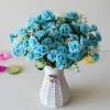 15 Mini Rose Bouquets Artificial Flowers Wedding Scene Decoration Home Living Room Desk Christmas Decoration Accessories