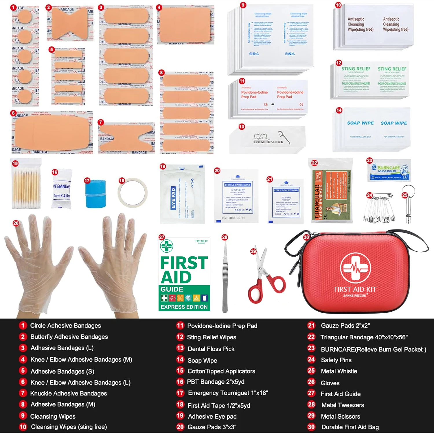 150 Piece Mini First Aid Kit Small Waterproof Hard Shell Outdoor Kit for Home Car Travel Camping Truck Hiking Sports Office - Image 2