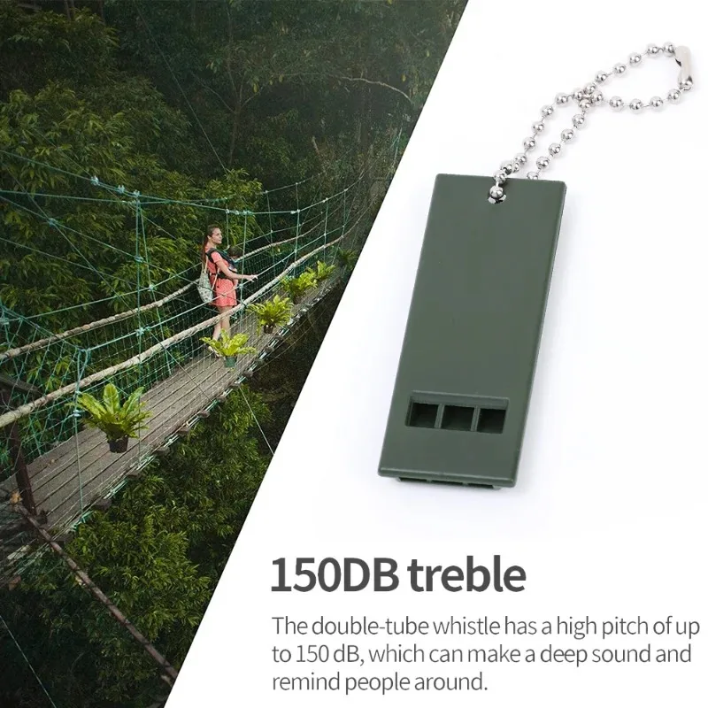 150dB 3-Frequency Survival Whistle - Aluminum Alloy Emergency Keychain for Camping/Hiking, Windproof Hiking Accessories Edc Tool - Image 5