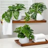 15cm Mini Potted Fake Plants Artificial Greenery with Pots for Home Indoor Decor Tabletop Ornaments for Bedrooms Bathrooms Offic