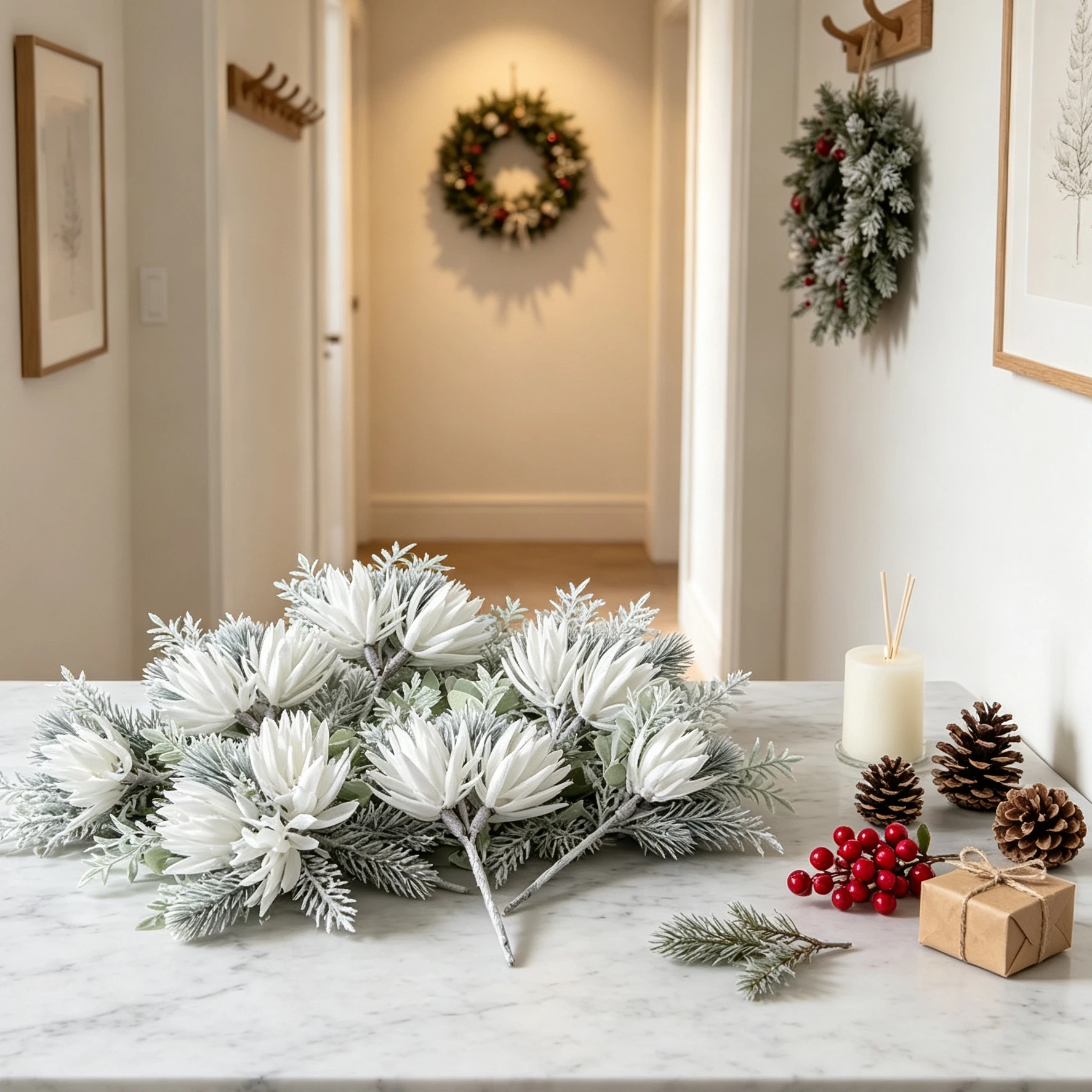1/5pcs Artificial Flowers Mini Bouquet Home Room Wedding Decora Christmas Tree Wreath Bridal Ornaments Scrapbook Diy Gifts Box - Image 4