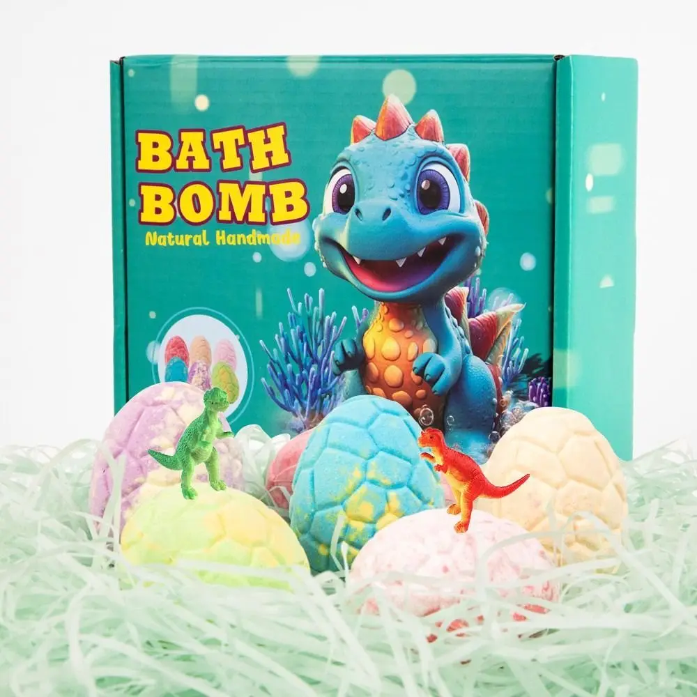 1/6Pcs Natural Organic Dinosaur Egg Bath Bombs with Surprise Toys Essential Oil Scented Dinosaur Bath Bombs Fizzy Bubble Bath - Image 2