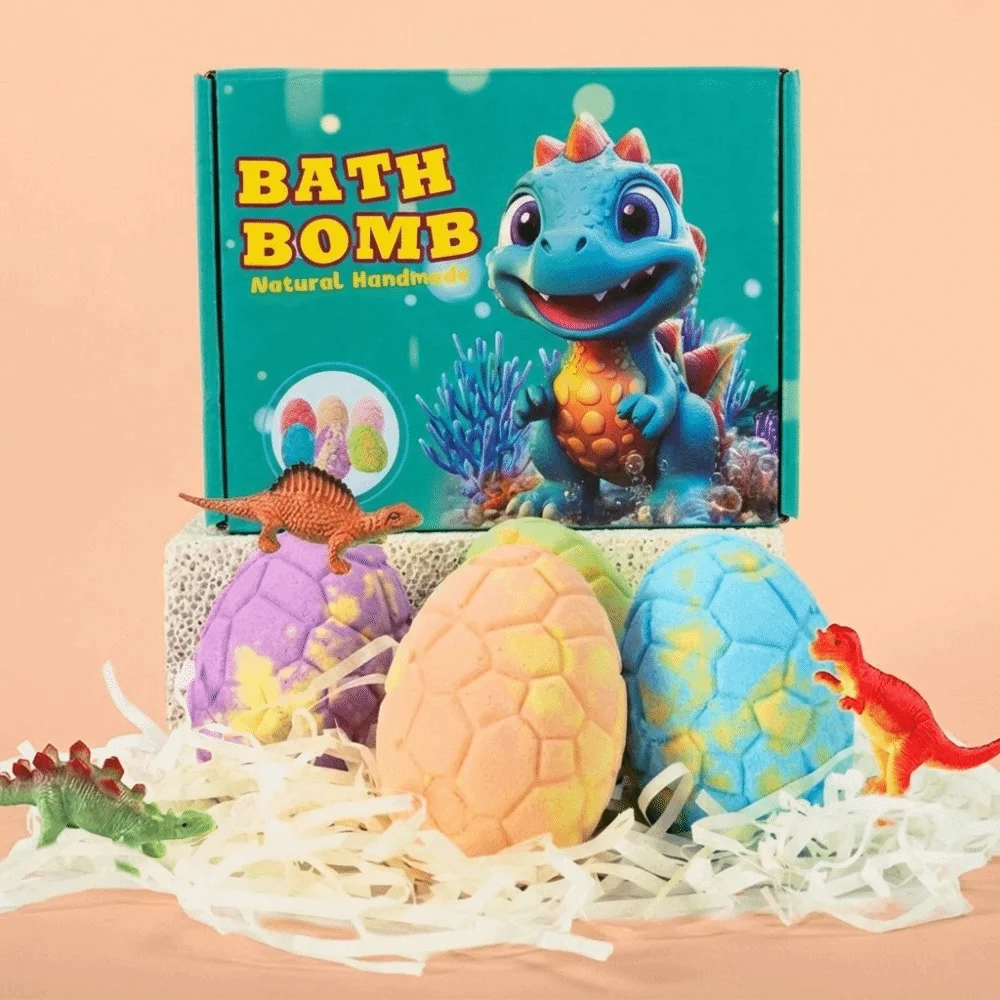1/6Pcs Natural Organic Dinosaur Egg Bath Bombs with Surprise Toys Essential Oil Scented Dinosaur Bath Bombs Fizzy Bubble Bath - Image 5
