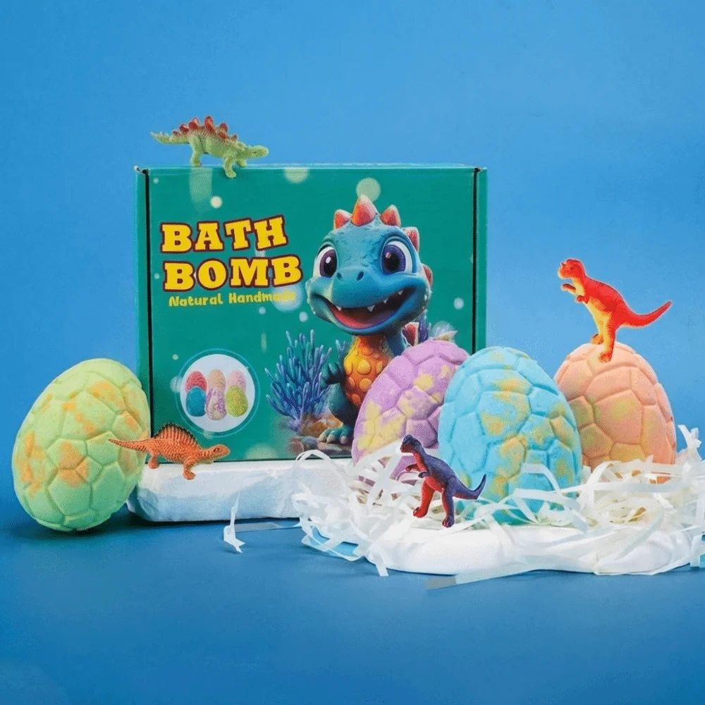 1/6Pcs Natural Organic Dinosaur Egg Bath Bombs with Surprise Toys Essential Oil Scented Dinosaur Bath Bombs Fizzy Bubble Bath - Image 4