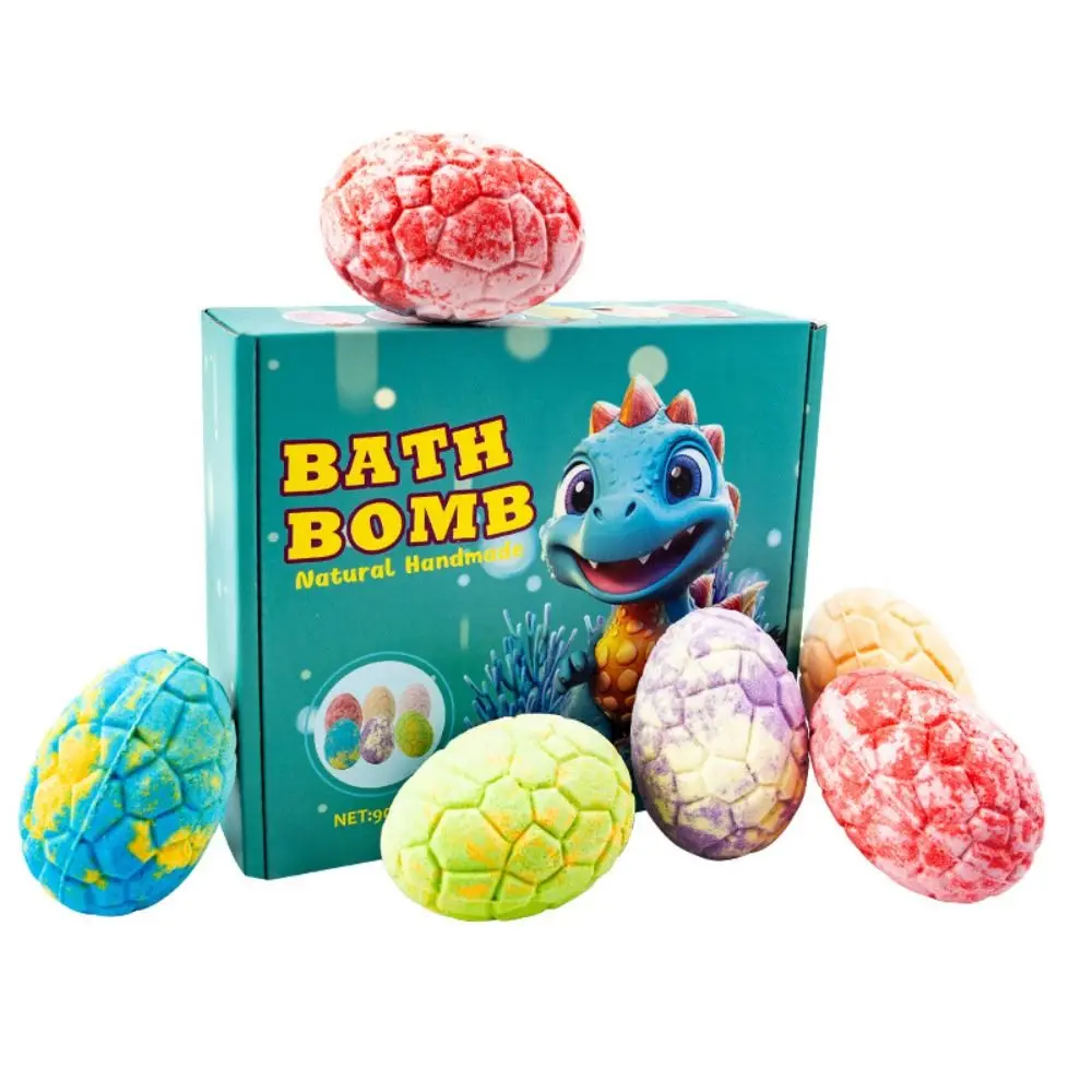 1/6Pcs Natural Organic Dinosaur Egg Bath Bombs with Surprise Toys Essential Oil Scented Dinosaur Bath Bombs Fizzy Bubble Bath