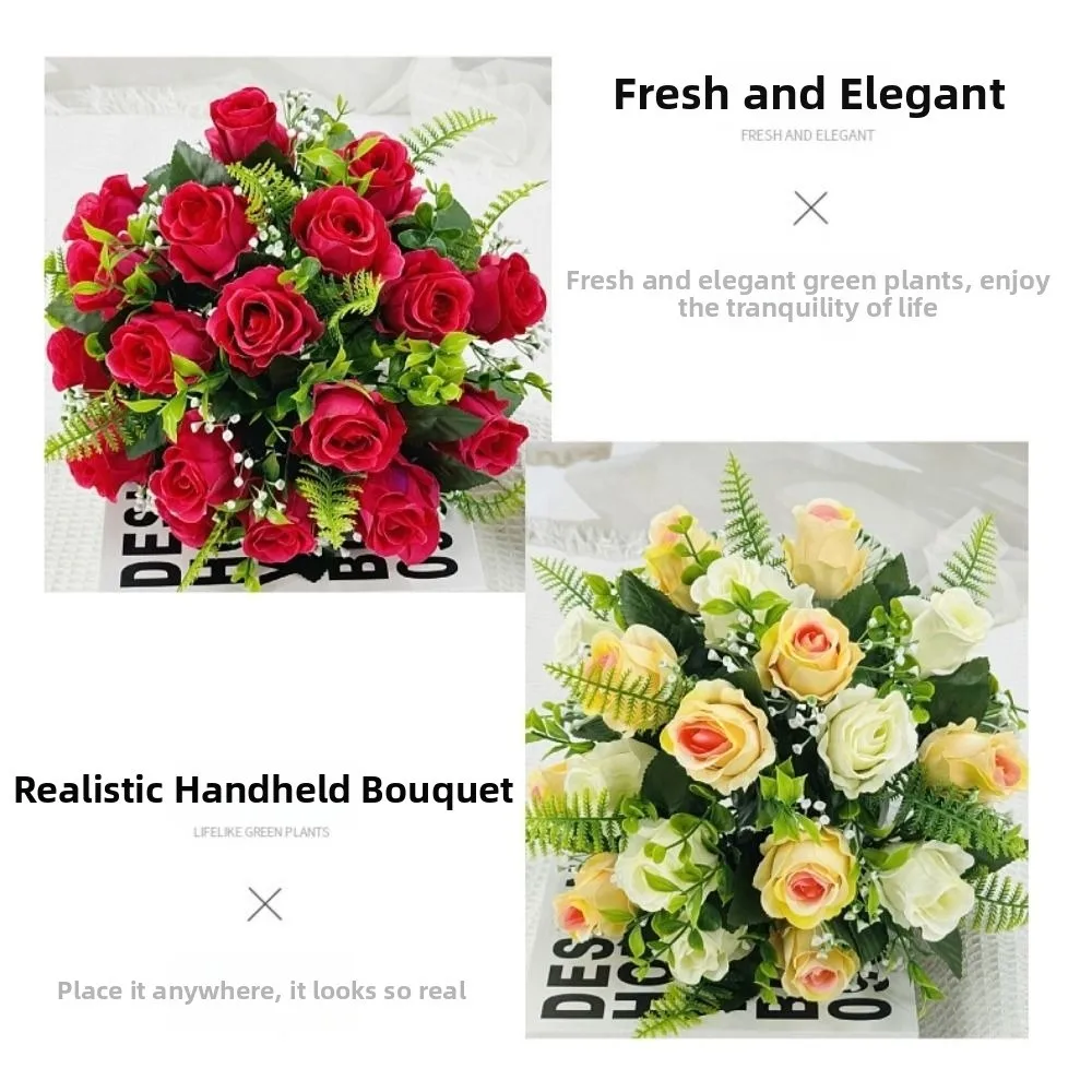 18 Heads Real Happy Lucky Flower 8 Colors Photography Photo Gift Valentine's Day Flowers Mini Crystal Grass Bouquet - Image 3