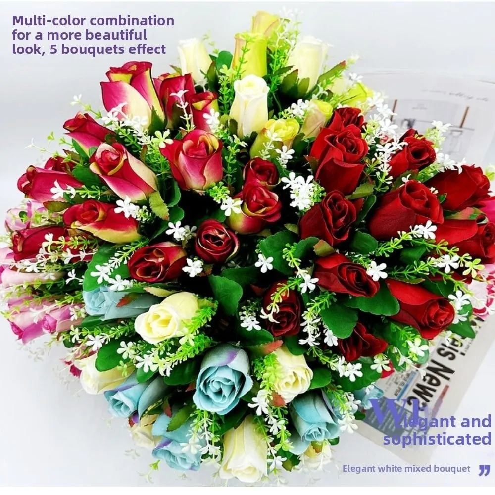 18 Heads Real Happy Lucky Flower 8 Colors Photography Photo Gift Valentine's Day Flowers Mini Crystal Grass Bouquet - Image 5