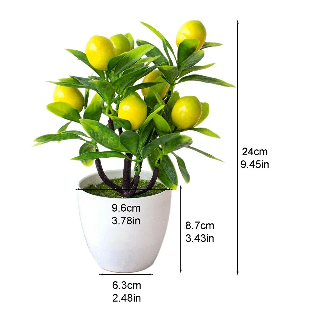 18CM Artificial Fruits Lemon Simulated Bonsai Home Decoration Potted Plant Living Room Ornament Fake Tree - Image 2