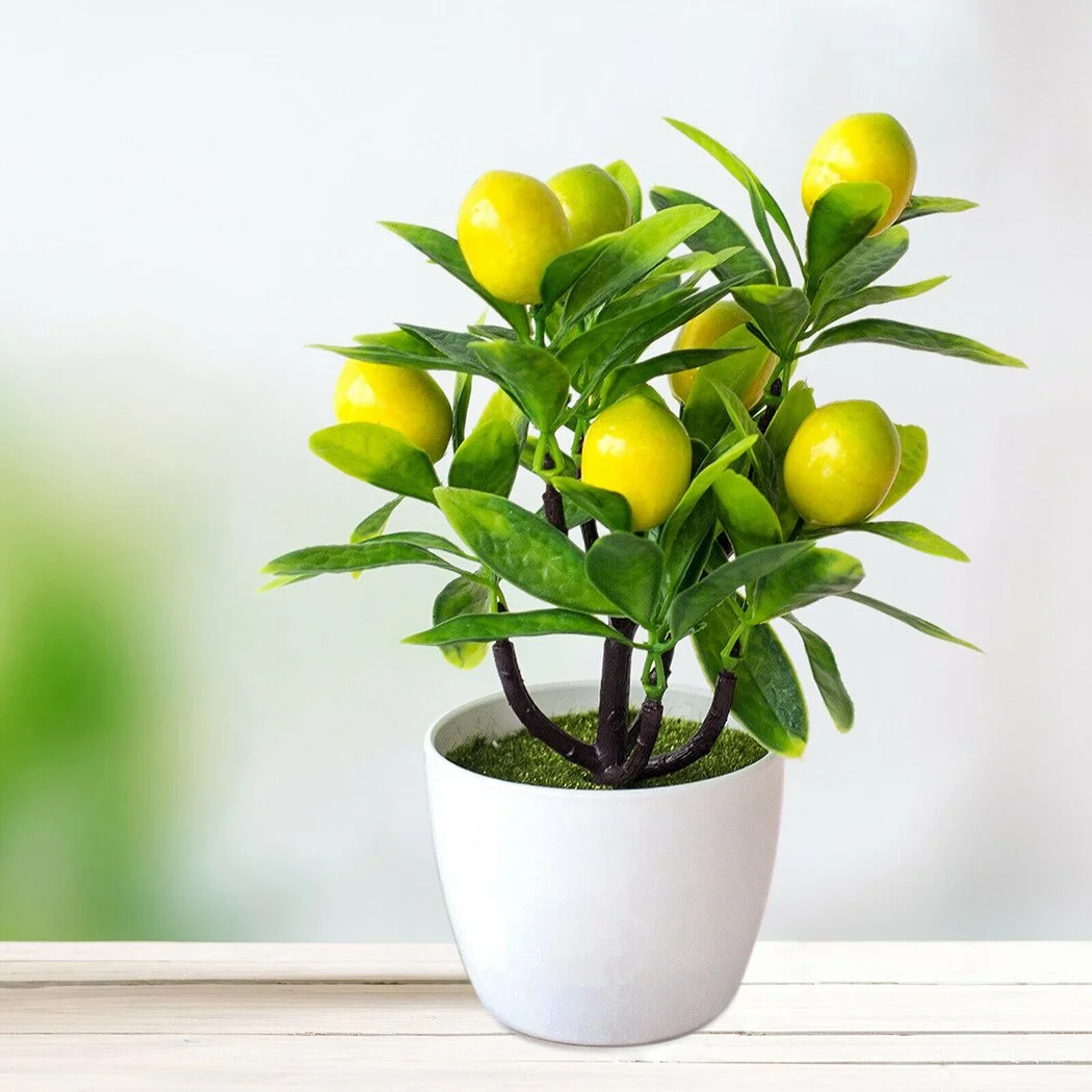 18CM Artificial Fruits Lemon Simulated Bonsai Home Decoration Potted Plant Living Room Ornament Fake Tree - Image 4