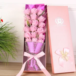 18PCS Multi-Use Artificial Soap Flower Bouquet​ with Gift Box Luxury Soap Florals​ Artificial Flower Wife Girlfriend Gift