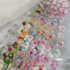 1Box Floral Plumeria Begonia Leaves Phalaenopsis Lily Nail Foils Transfer Paper Nail Art Stickers Decal Nail Decoration