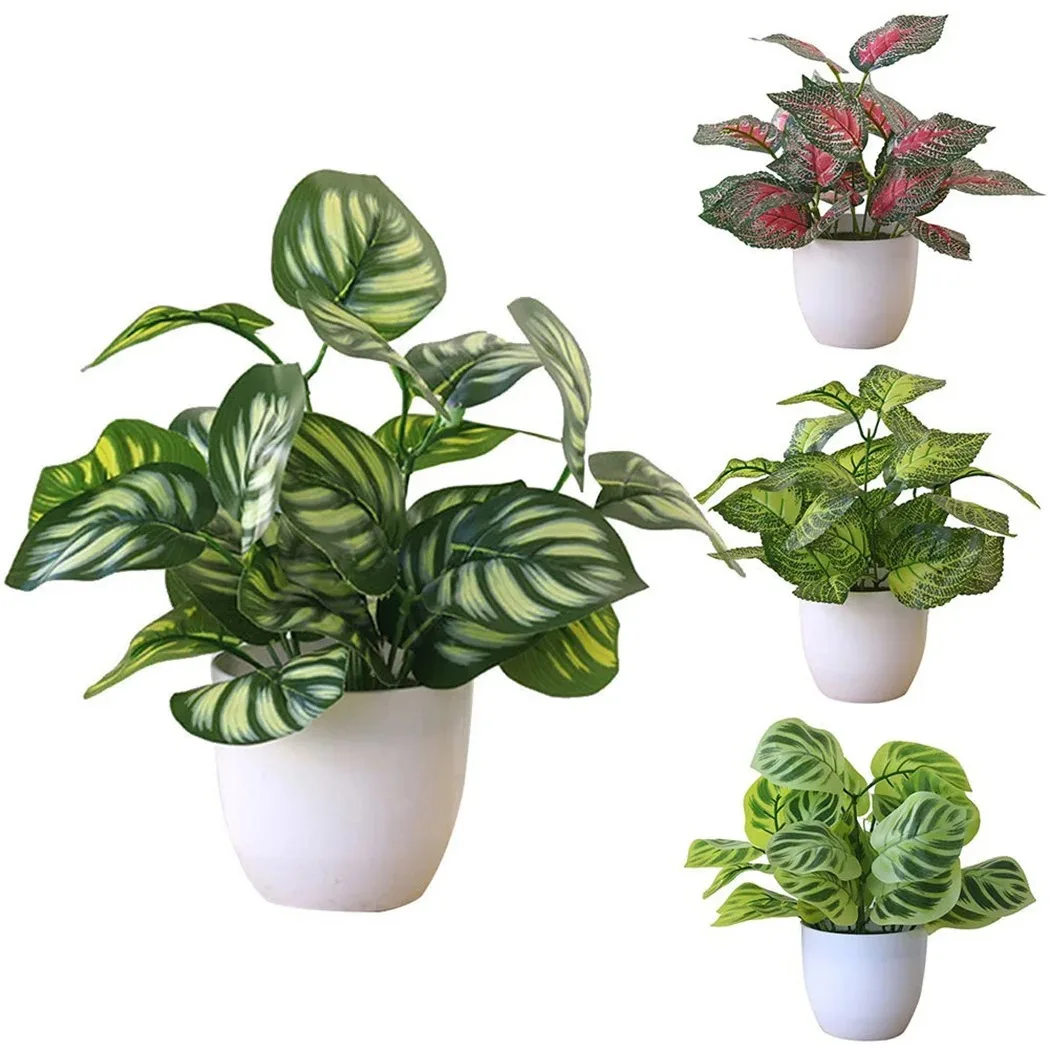 1PC Artificial Foliage Plant Pot Bonsai Party Mall Home Desktop Office Decor Small Bonsai Fake Flower Potted Home Decorations - Image 2