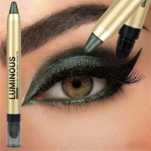 1PC Long-Lasting Green Eyeshadow Pencil - Shimmer, Smudge-Proof Eyeliner & Highlighter Stick - Creamy Glide-On Formula