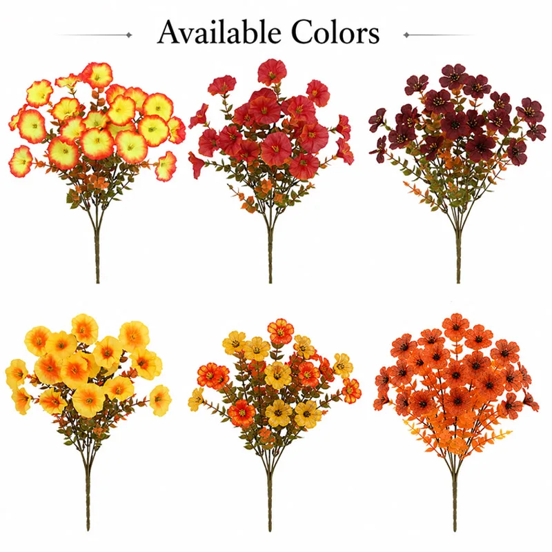 1PC Plastic Artificial Pansy Flowers Morning Glory Trumpet Flower Violet Wedding Christmas Decor Outdoor Garden Courtyard Bonsai - Image 5