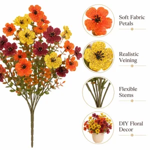 1PC Plastic Artificial Pansy Flowers Morning Glory Trumpet Flower Violet Wedding Christmas Decor Outdoor Garden Courtyard Bonsai