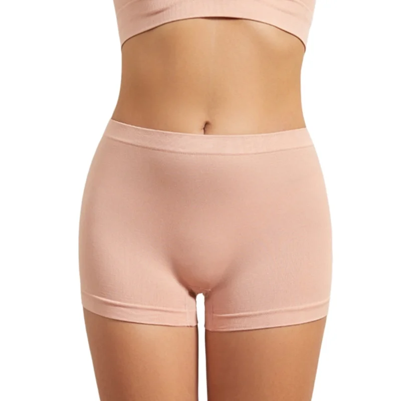 1PC Women Mid-Rise Boyshort Panties Ribbed Seamless Underwear Ladies Stretch Sports Panty Comfort Sexy Lingerie S-5XL Intimates - Image 2