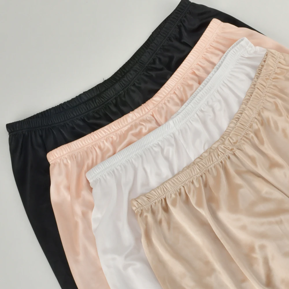 1PC Womens Silk Sleep Shorts Silky Smooth Pajama Breathable Safety Pants Summer Female Nightwear Comfortable Lace Home Underwear - Image 3