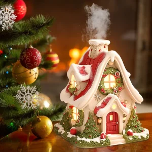 1Pcs Christmas Silky House Resin Ornaments Home Desktop Aromatherapy Festive Atmosphere Decoration Christmas New Year Party Gift