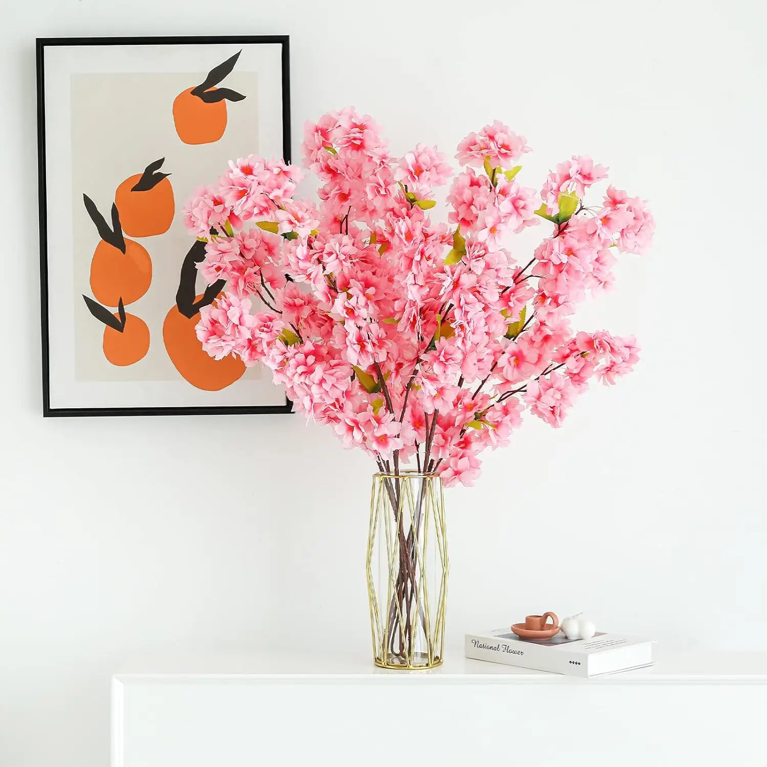 1Pcs Sakura Artificial Flowers Bouquet for Garden Party Wedding Marriage Decoration Home Decor Fake Flowers Table Vase Ornament - Image 2