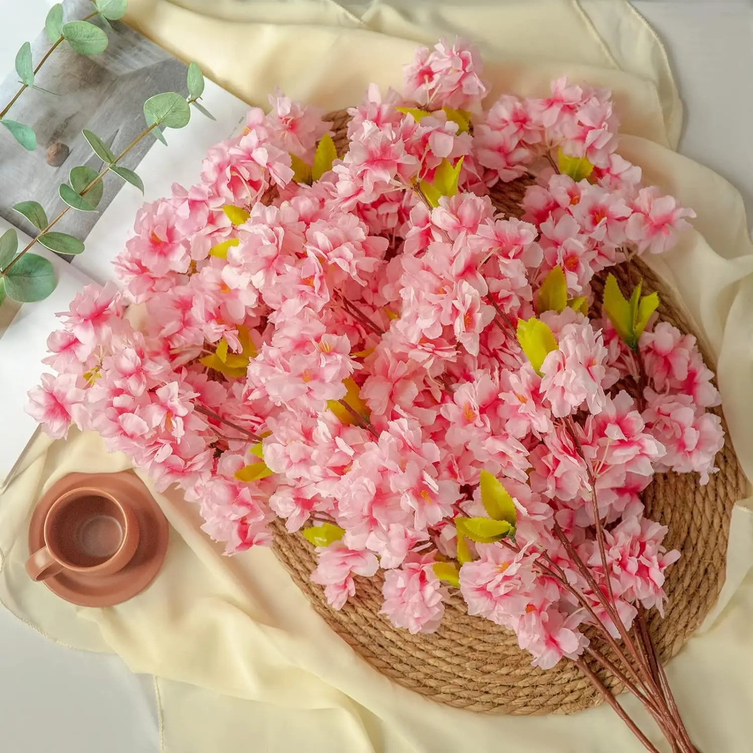 1Pcs Sakura Artificial Flowers Bouquet for Garden Party Wedding Marriage Decoration Home Decor Fake Flowers Table Vase Ornament - Image 5