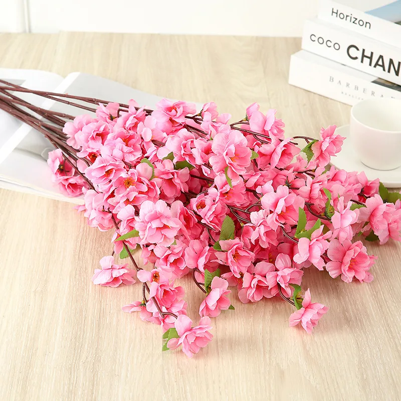 1Pcs Sakura Artificial Flowers Bouquet for Garden Party Wedding Marriage Decoration Home Decor Fake Flowers Table Vase Ornament - Image 3