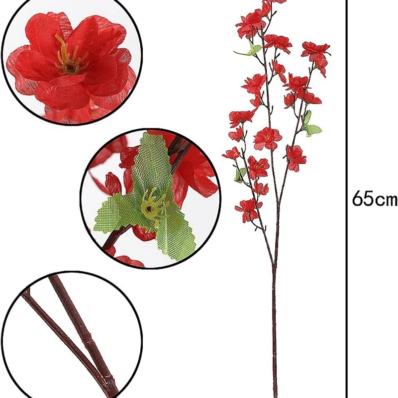 1Pcs Sakura Artificial Flowers Bouquet for Garden Party Wedding Marriage Decoration Home Decor Fake Flowers Table Vase Ornament - Image 6