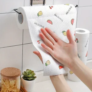 1Roll (200 Sheets) Lazy Rag Wholesale Absorbent Thickening Kitchen Paper Dry And Wet Dual-use Oil-free Disposable Lazy Rag