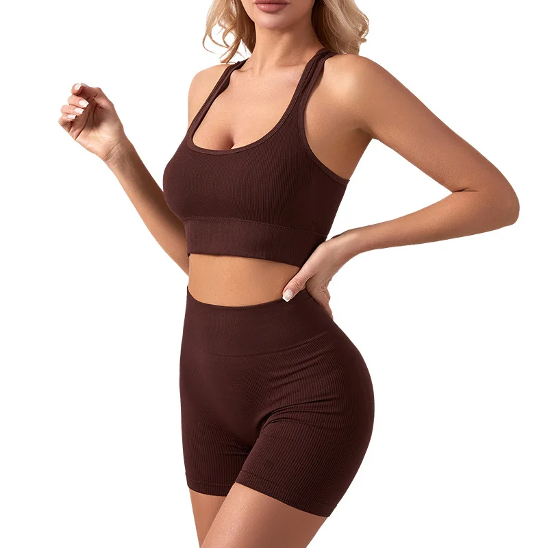 1Set Womens Underwear Set Wireless Lingerie Panties Bra Female Sexy Seamless Tank Crop Top Lady Sports Fitness Yoga Clothing Set - Image 2