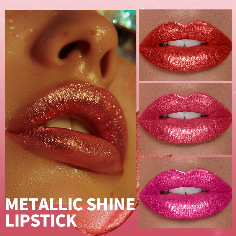 1pc Hydrating Sparkling Lipstick-10 Color OptionsShimmer Lip Gloss, Waterproof Long-Lasting Lip Glossy,Highly Pigmented Shine - Image 5