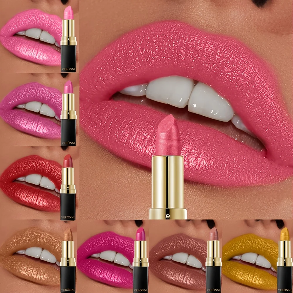 1pc Hydrating Sparkling Lipstick-10 Color OptionsShimmer Lip Gloss, Waterproof Long-Lasting Lip Glossy,Highly Pigmented Shine