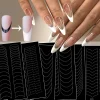 1pcs Curved French Lines Nail Art Stencils Stickers V-shaped Pattern Classic French Nail Decals Drawing Line Aid Nail Sticker To