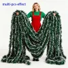 2-20MChristmas Tinsel Ribbons with Bow Green Cane Ribbon Garland Xmas Tree Hanging Pendent DIY Wreath Ornaments Party Home Decor