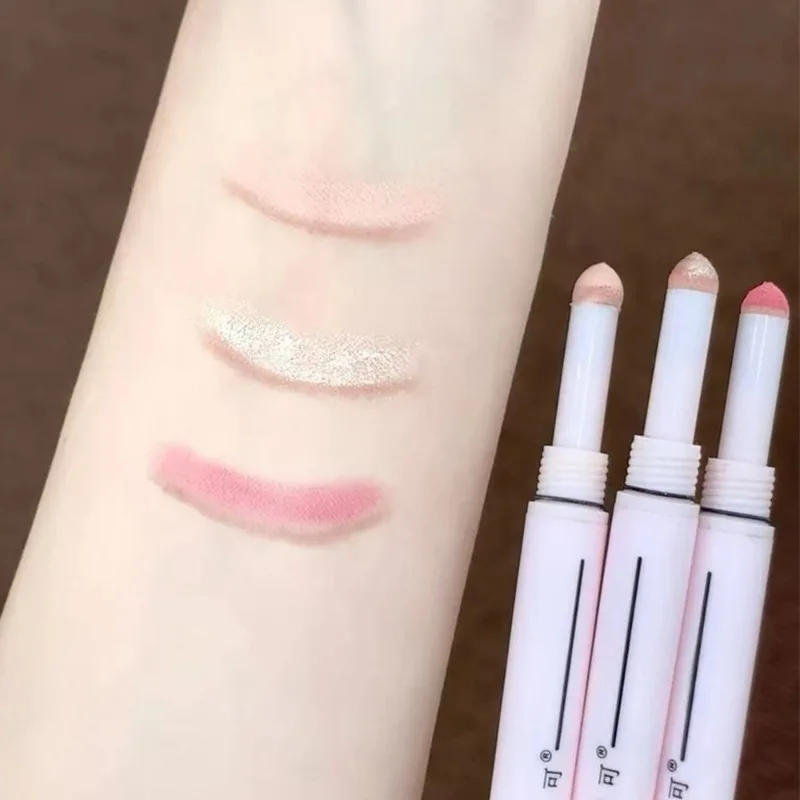 2 In 1 Matte Aegyosal Pen Glitter Brightening Highlight & Shadow Stick Double-end Eye Makeup Lying Silkworm Eyeliner Gel Pencil - Image 5