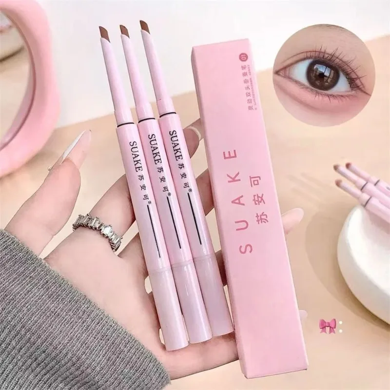 2 In 1 Matte Aegyosal Pen Glitter Brightening Highlight & Shadow Stick Double-end Eye Makeup Lying Silkworm Eyeliner Gel Pencil - Image 6