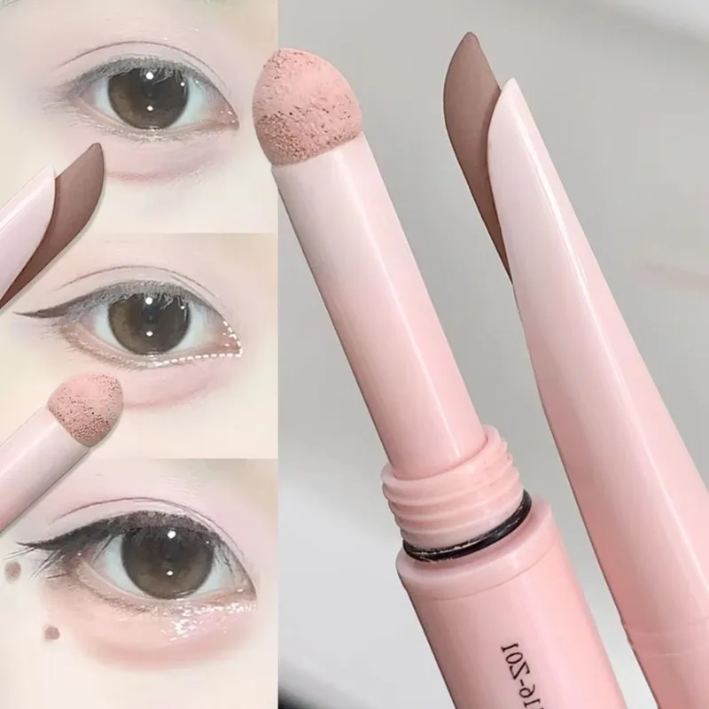 2 In 1 Matte Aegyosal Pen Glitter Brightening Highlight & Shadow Stick Double-end Eye Makeup Lying Silkworm Eyeliner Gel Pencil - Image 4